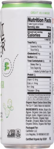 Cali Water® Organic Ginger Lime Cactus Water Can Perspective: right