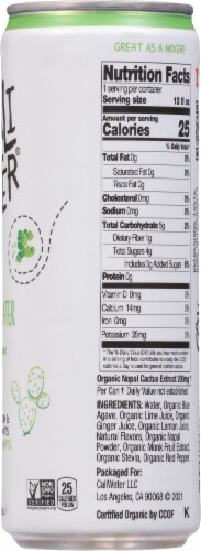 Cali Water® Organic Ginger Lime Cactus Water Can Perspective: right