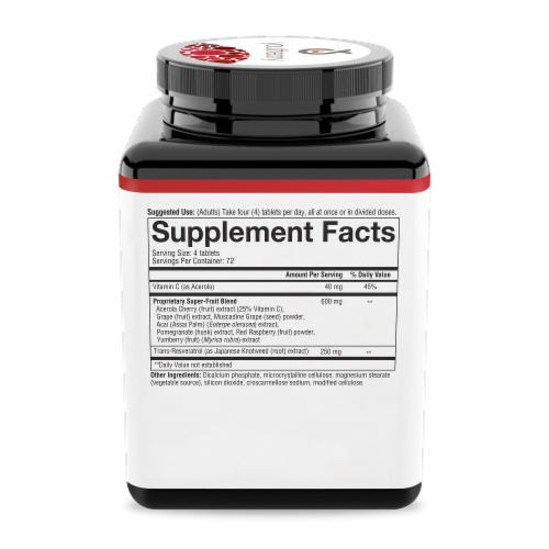 Youtheory™ Resveratrol Anti-Aging Benefits Tablets Perspective: right