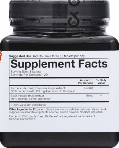Youtheory Turmeric Dietary Supplement Tablets Perspective: right