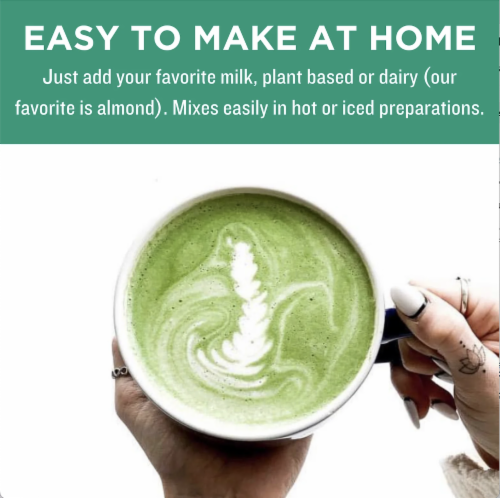 Jade Leaf® Organic Japanese Matcha Latte Mix Perspective: right