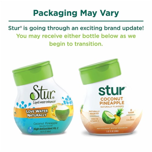 Stur™ Coconut Pineapple Flavored Antioxidant Water Enhancer Perspective: right