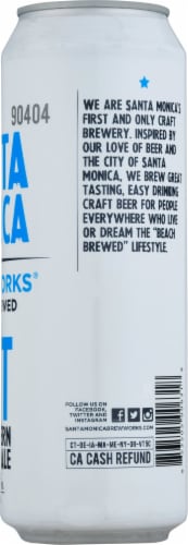 Santa Monica Brew Works® Beach Brewed Wit Modern White Ale Beer Single Can Perspective: right
