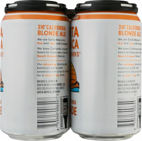 Santa Monica Brew Works® 310 California Blonde Ale Beer Perspective: right