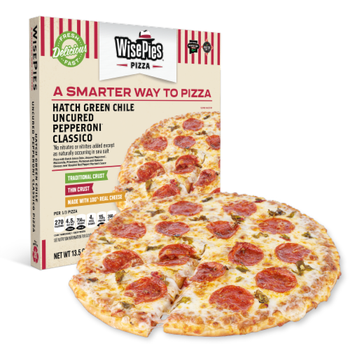 Wise Pies® Hatched Green Chile Uncured Pepperoni Classico Frozen Pizza Perspective: right