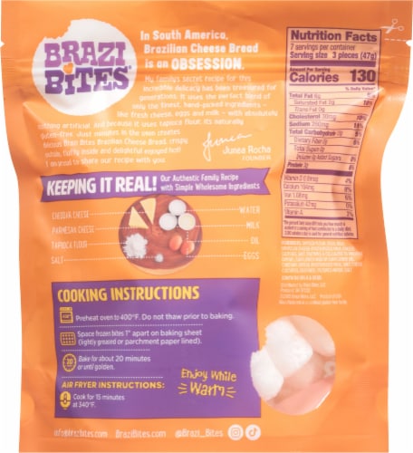 Brazi Bites Cheddar & Parmesan Brazilian Cheese Bread Perspective: right