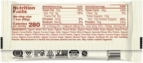 GoMacro® Smooth Sanctuary Double Chocolate Peanut Butter Protein Bar Perspective: right