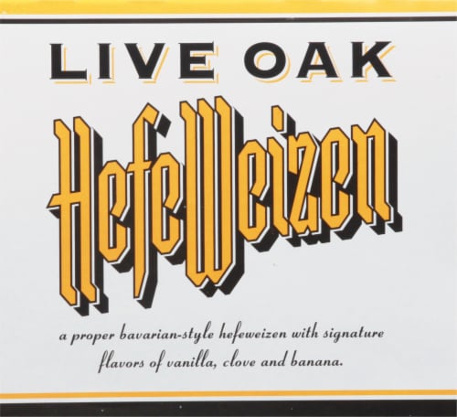 Live Oak Brewing Company Hefeweizen Bavarian-Style Weissbier Beer Perspective: right