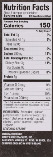 Mary's Gone Crackers Super Seed™ Seaweed & Black Sesame Crackers Perspective: right