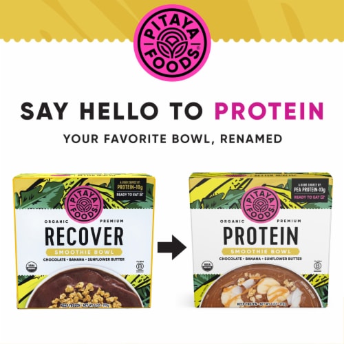 Pitaya Foods® Organic Chocolate Protein Smoothie Bowl Perspective: right