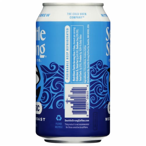 Seattle Strong® Classic Nitro Bright Brew Coffee Can Perspective: right