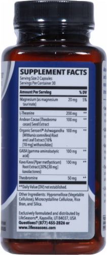 Life Seasons® Anxie-T Stress Support Dietary Supplement Vegetarian Capsules Perspective: right