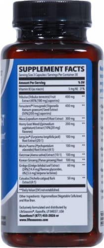 LifeSeasons Masculini-T Testosterone Support Vegetarian Capsules Perspective: right