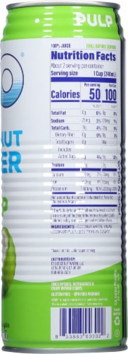 C20® Pulp Pure Coconut Water Can Perspective: right