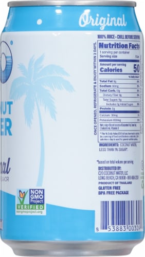C20® Pure Coconut Water Can Perspective: right