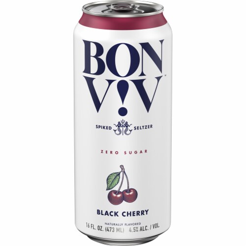 Bon & Viv Black Cherry Rosemary Spiked Seltzer Perspective: right