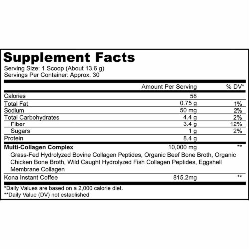 Codeage Multi Collagen Peptides Mocha Protein Powder Perspective: right