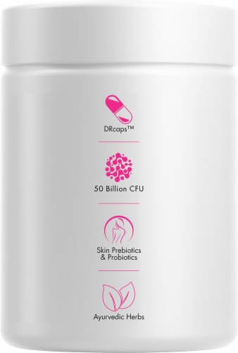 Codeage Skin Probiotics and Prebiotic Capsules Perspective: right
