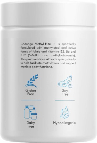 Codeage Methyl-Elite Riboflavin + Supplement Capsules Perspective: right