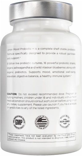 Codeage Advanced Gut-Brain Nutrition Amen Mood Probiotic Whole Food Dietary Supplement Perspective: right
