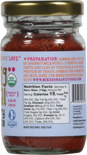 Mike's Organic Foods Panang Thai Curry Paste Perspective: right