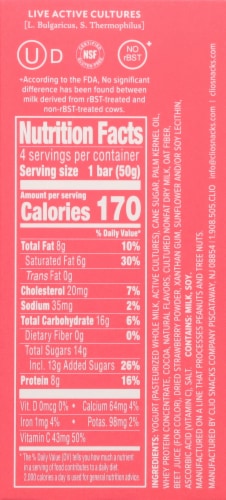 Clio® Dark Chocolate Strawberry Greek Yogurt Bars Perspective: right
