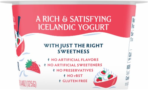 Icelandic Provisions Extra Creamy Skyr Strawberries and Cream Yogurt Perspective: right
