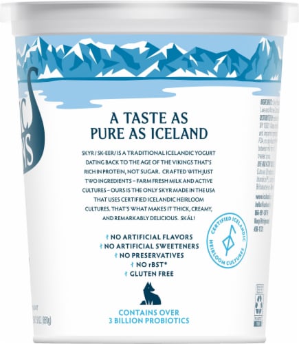 Icelandic Provisions Low Fat Plain Skyr Icelandic Yogurt Perspective: right
