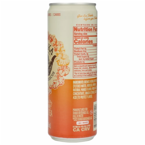 Shaka Tea Hawai'i Caffeine and Sugar Free Mango Hibiscus Herbal Tea Perspective: right