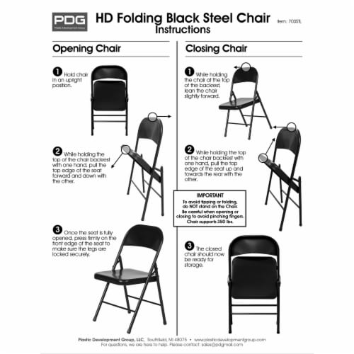 Steel folding sales chair black