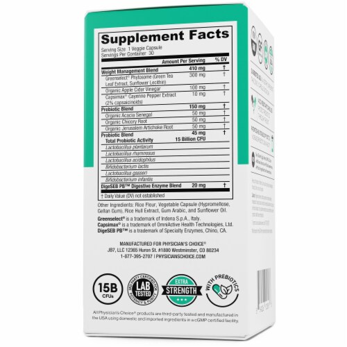 Physician's Choice Thin 30 Probiotic Dietary Supplement Perspective: right