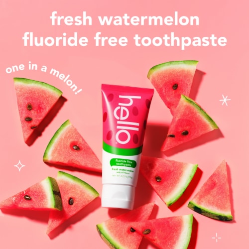 Hello Kids Watermelon Fluoride Free Toothpaste Perspective: right