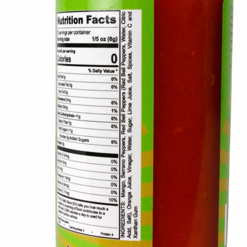 Volcanic Peppers SUK Mango Serrano Sauce 5 oz Mild Heat Perspective: right