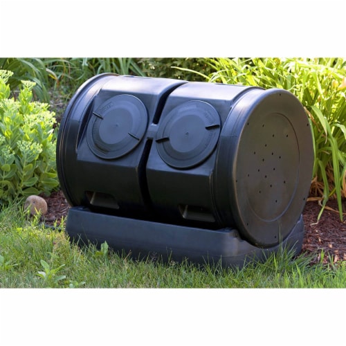 Good Ideas Compost Wizard Outdoor Garden Dual Tumbler Compost Container, Black Perspective: right