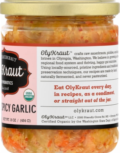OlyKraut Spicy Garlic Raw Sauerkraut Perspective: right