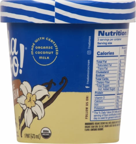 Nadamoo!® Dairy Free Organic Vanilla Bean Frozen Dessert Pint Perspective: right