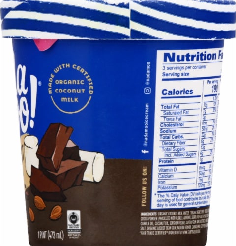 Nadamoo Dairy Free The Rockiest Road Frozen Dessert Pint Perspective: right