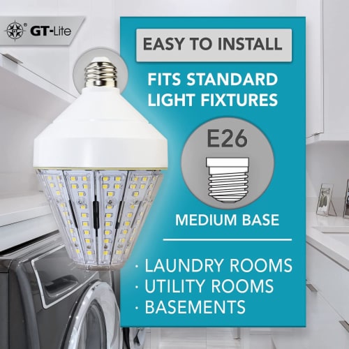 GT-Lite 300-Watt Equivalent Corn Cob Undimmable LED  Light Bulb E26 base in Daylight 5000K Perspective: right