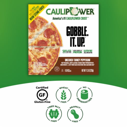 Caulipower® Uncured Turkey Pepperoni Stone-Fired Cauliflower Crust Pizza Perspective: right