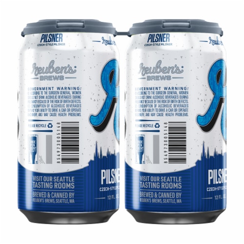 Reuben's Brews Pilsner Beer Perspective: right