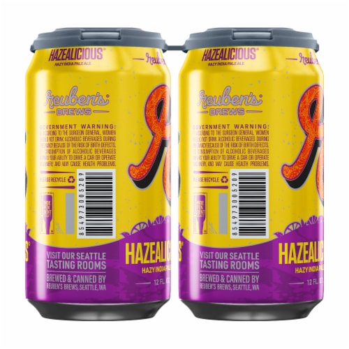 Reuben's Brews Hazealicious IPA Beer Perspective: right