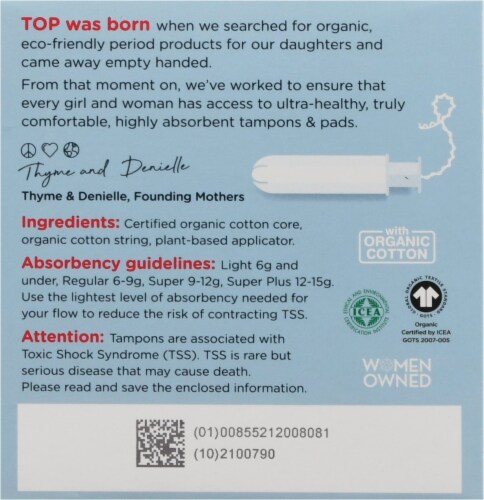 TOP Super Absorbency Organic Cotton Tampons Perspective: right