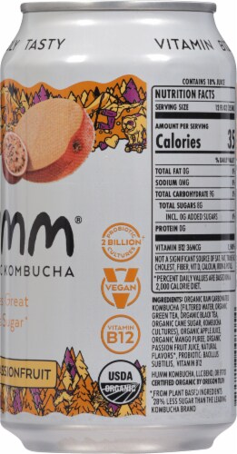Humm® Mango Passionfruit Probiotic Kombucha Can Perspective: right