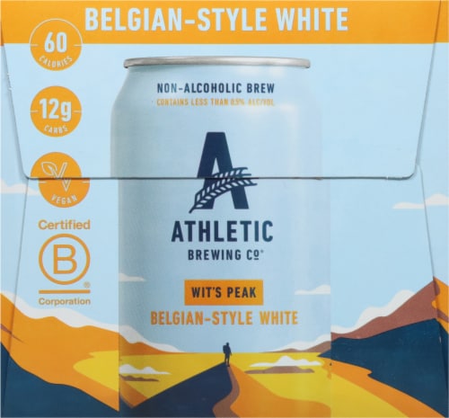 Athletic Brewing Co.® Wit's Peak Belgian Style White Non-Alcoholic Beer Perspective: right