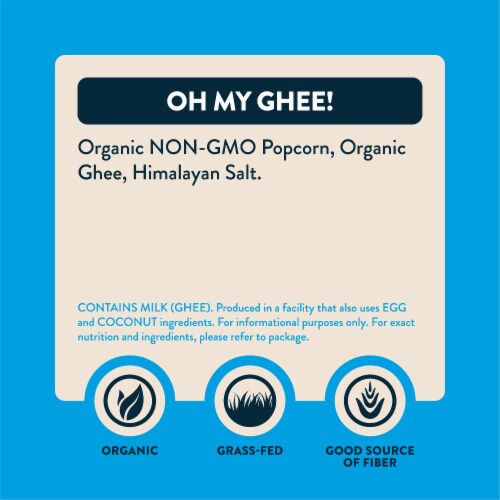 LesserEvil® Oh My Ghee Organic Gluten Free Popcorn Perspective: right
