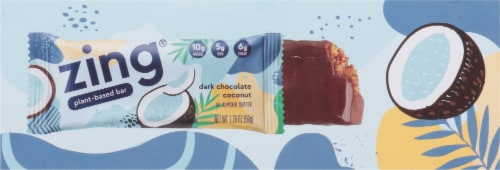 Zing Dark Chocolate Coconut Vitality Bars Perspective: right
