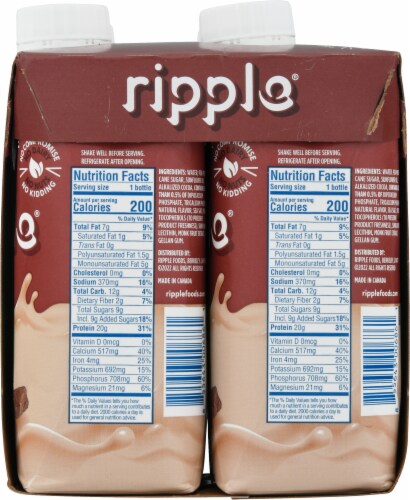 Ripple® Chocolate Plant Protein Shakes Perspective: right