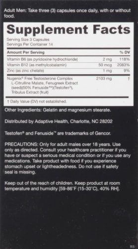 Nugenix® Free Testosterone Booster Capsules Perspective: right