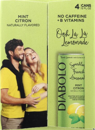 Diabolo Mint Citron Spakling French Lemonade Soda Bottles Perspective: right