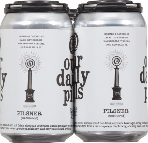 Basic City Beer Co. Our Daily Pils Beer Perspective: right